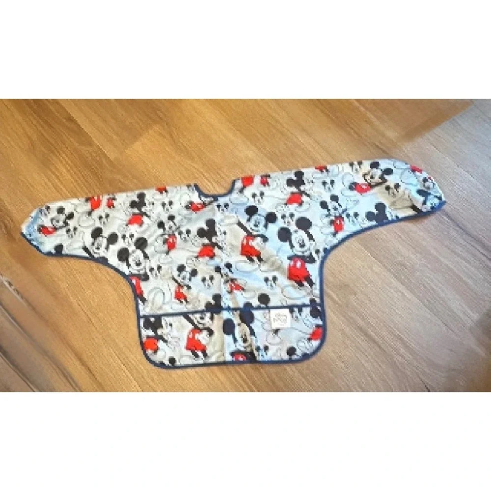 Disney Baby Mickey Mouse Long Sleeve Waterproof Bib Smock Blue White